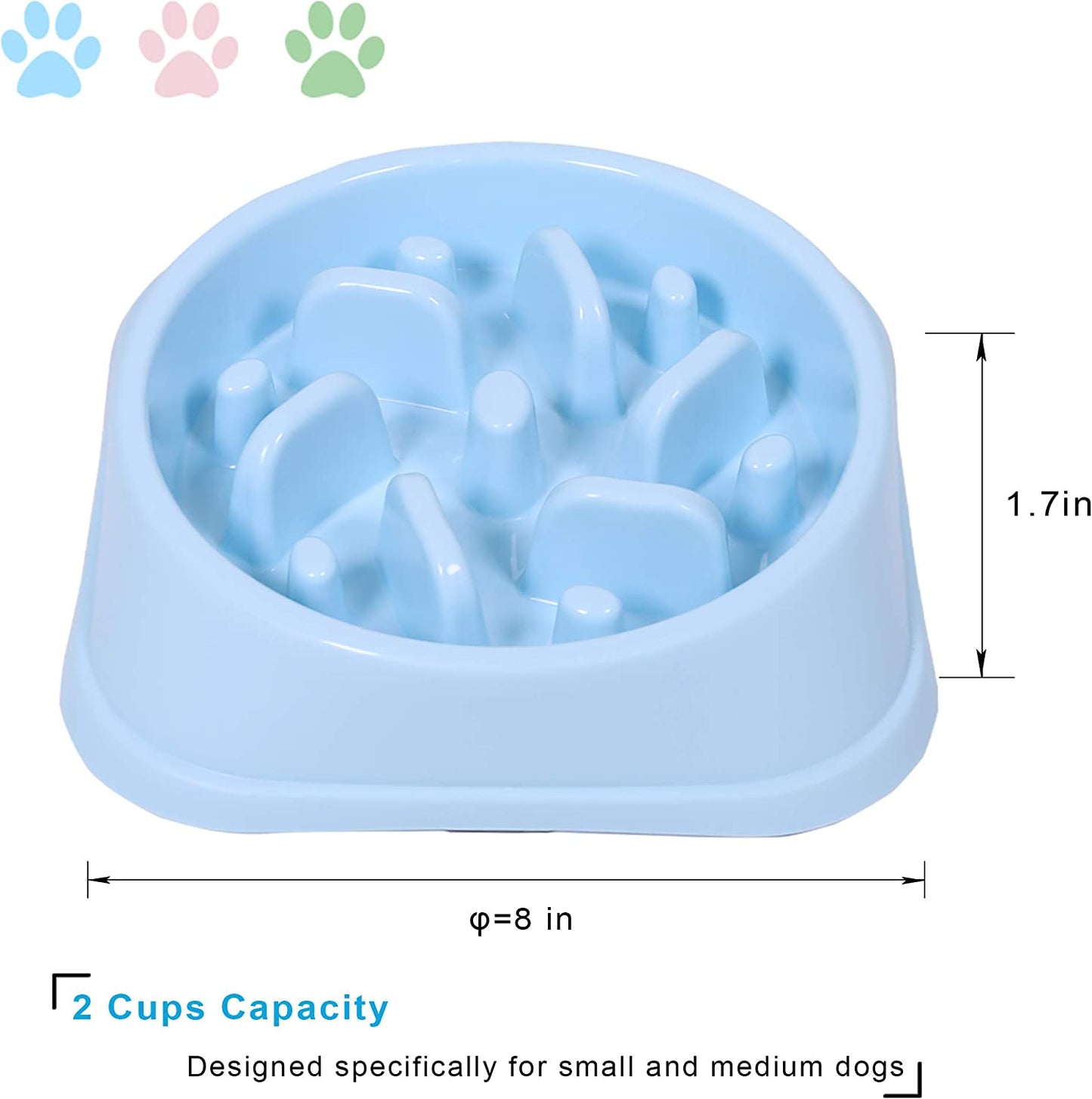 Slow Feeder Bowls Anti-Slip Puzzle Interactive Bloat Stop Bowl Anti-Choking Dog Bowl for Small and Medium Dogs (15-50 Lbs).