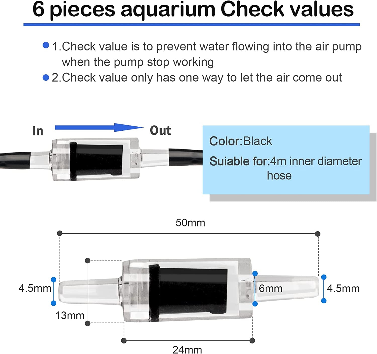 19.86/32.8/101.7 Feet Aquarium Airline Tubing Air Stone for Fish Tank Aquarium Check Value Aquarium Suction Cups Aquarium Air Controller and I T Connector