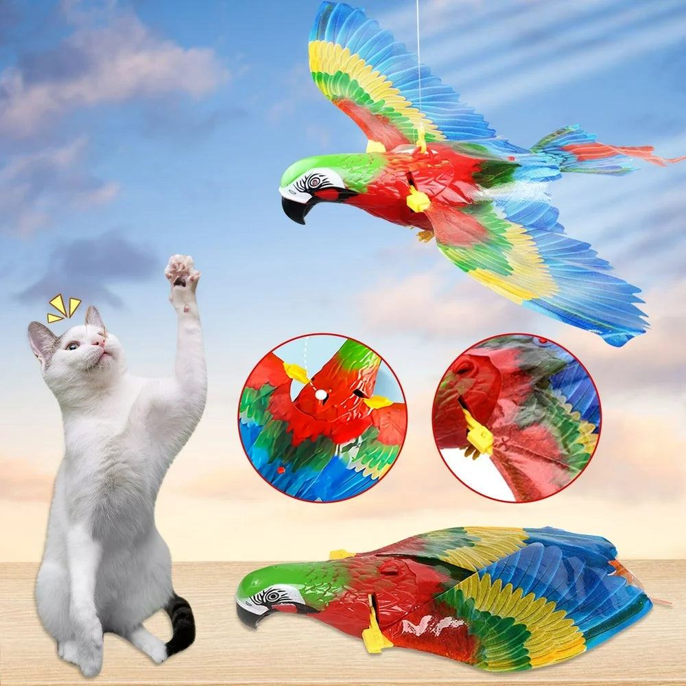 Cat Toys, Interactive Cat Toy Electric Hanging Flying Bird Funny Exercise Stick Catch Rope Kitten Toys