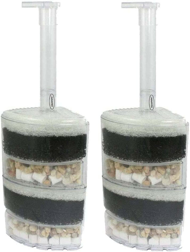 Corner Filter up to 40 Gal Ea. Air Driven Bio Sponge Ceramic for Fry Shrimp Fish Tank Aquarium