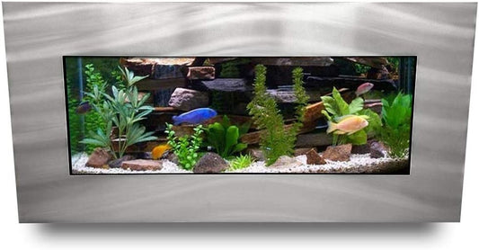 Aa-Skyline-Bsilver 2.0 Wall Mounted Aquarium, Brushed Silver