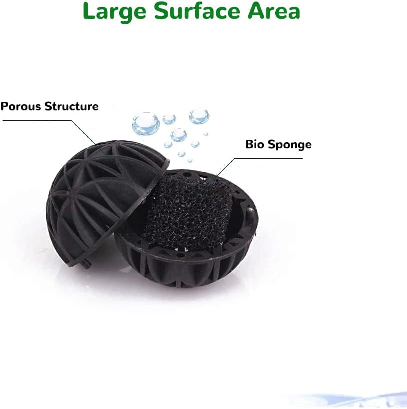 18Pcs 1.41-Inch Aquarium Filter Media, Eco-Friendly Bio Media for Aquarium Filter, Bio Balls for Pond Filter with Media Bags, for Wall-Mounted Filter, Bottom Filter and Etc.