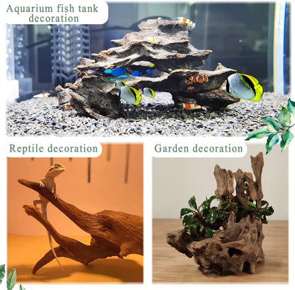 Natural Driftwood for Aquarium Decor Sinkable Reptile Wood Branches Fish Tank Log Habitat Decorations Terrarium Ornament Assorted