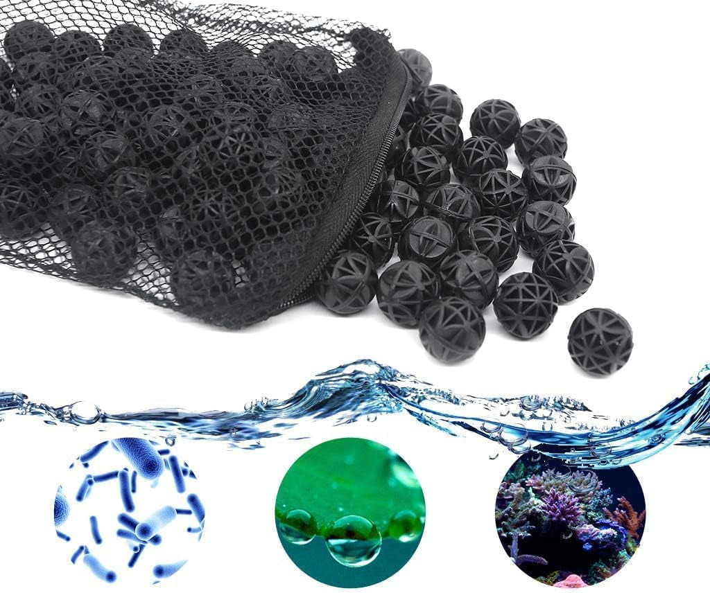 18Pcs 1.41-Inch Aquarium Filter Media, Eco-Friendly Bio Media for Aquarium Filter, Bio Balls for Pond Filter with Media Bags, for Wall-Mounted Filter, Bottom Filter and Etc.