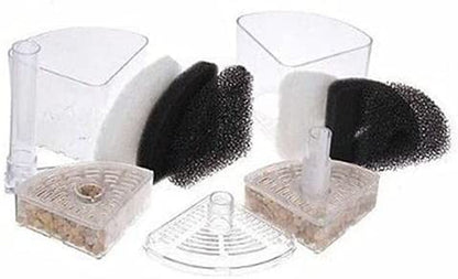 Corner Filter up to 40 Gal Ea. Air Driven Bio Sponge Ceramic for Fry Shrimp Fish Tank Aquarium