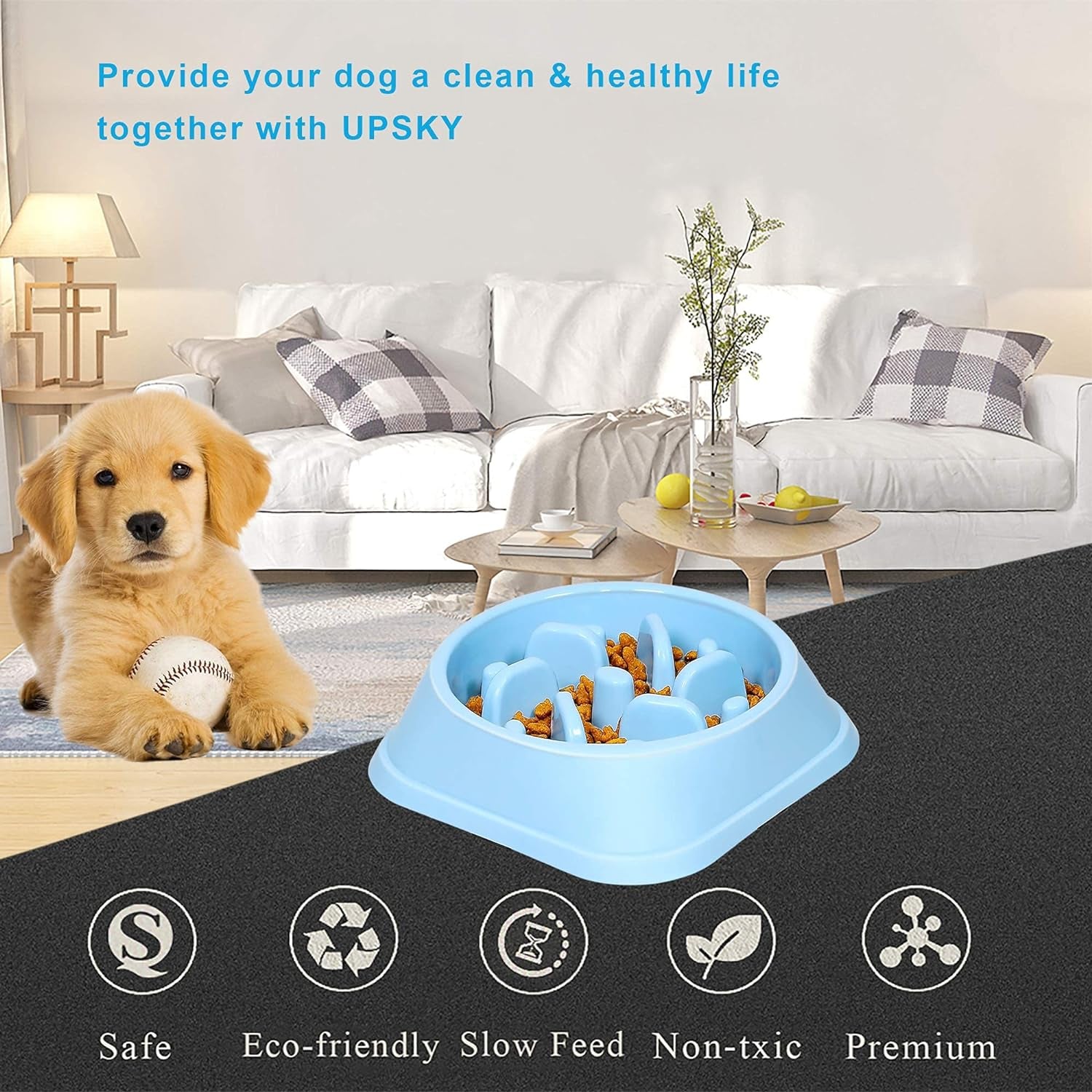 Slow Feeder Bowls Anti-Slip Puzzle Interactive Bloat Stop Bowl Anti-Choking Dog Bowl for Small and Medium Dogs (15-50 Lbs).